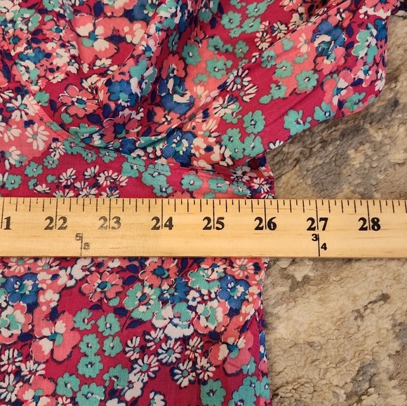 NWT J. Crew Button Shirtdress Pink Blue Floral. Plus Size 2X. - Picture 8 of 14